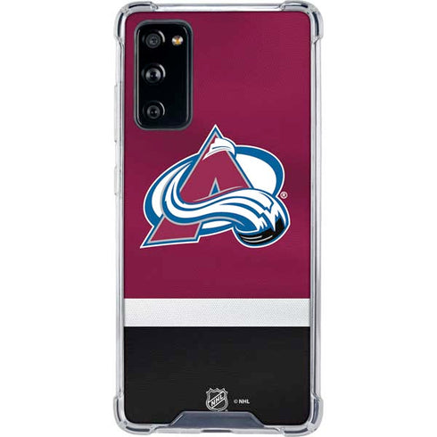 NHL Colorado Avalanche Jersey Galaxy S20 FE Clear Case